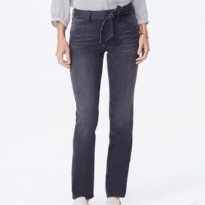 NYDJ Marilyn Straight Tie Waist Jeans - Dark Gray